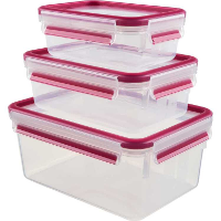 Emsa Clip & Close vershoudbakjes, 3 delige set, 0,55 / 1,0 / 2,2 L doos