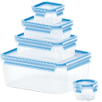 Emsa Clip & Close vershoudbakjes, 5 delige set, 0,15 / 0,25 / 0,55 L doos