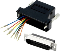 Encitech DA25 PMJ8 K RC D sub adapter D sub stekker 25 polig   RJ45 bus 8p8c 1 stuk(s)