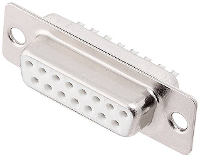 Encitech DM15 SS W 2108 0200 12 D sub female connector 180 ° Aantal polen: 15 Soldeerkelk 1 stuk(s) Tray