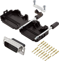 Encitech DPPK15 BK DBCP K 6355 0078 02 D sub male connectorset 180 ° Aantal polen: 15 Crimpen 1 stuk(s)
