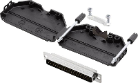 Encitech DPPK37 BK DBP K 6355 0001 04 D sub male connectorset 180 ° Aantal polen: 37 Soldeerkelk 1 set(s)