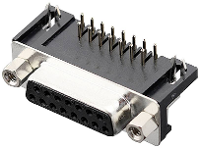 Encitech DRB 15F TBG 110 2103 2100 12 D sub female connector 90 ° Aantal polen: 15 Soldeerpennen 1 stuk(s) Tray
