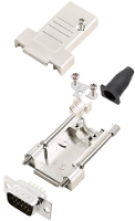 Encitech DTSL09 T JSRG+HDP15 K 6355 0041 01 D sub male connectorset 180 ° Aantal polen: 15 Soldeerkelk 1 set(s)