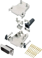 Encitech DTZF15 DBCP K 6355 0048 02 D sub male connectorset 180 ° Aantal polen: 15 Crimpen 1 stuk(s)