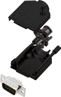 Encitech DTZK09 BK HDP15 K 6355 0102 01 D sub male connectorset 180 ° Aantal polen: 15 Soldeerkelk 1 stuk(s)