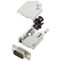 Encitech DTZK09 HDP15 W K 6355 8012 01 D sub male connectorset 180 ° Aantal polen: 15 Soldeerkelk 1 stuk(s)