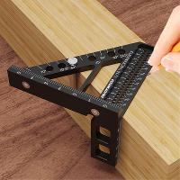 ENJOYWOOD 3D Multi Angle Meetliniaal Vierkantsengeleider Gatpositionering Inch/MM Imperiaal Metrische Duurzame Aluminium