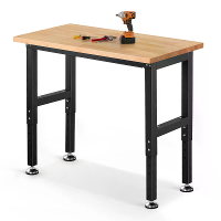 ENJOYWOOD 41 inch Werkbank Werkstation met Rubber Wood Top 1500 LBS Draagvermogen voor Houtbewerking Garage Werkplaats K