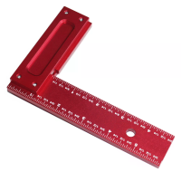 ENJOYWOOD 6 Inch Rechthoekige Hoek Vierkant Aluminiumlegering 90 Graden Houtbewerking Lijnmarkering Liniaal Metrisch/Imp