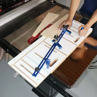 ENJOYWOOD Afkanttapeersjabloon Verstelbaar Limietapparaat Verstelbare Afstand Bevestiging Aluminium Gehoekt Strip Slede