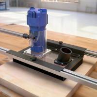 ENJOYWOOD Afzuigkappen/ stofafscheidingshuls voor slab flattening router sled vangt 90% van houtdeeltjes stofafzuiging b