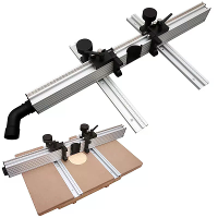 ENJOYWOOD Boorfrees Tafel Fence Aluminium Legering 715mm 920mm Stofafzuiging Efficiënte Houtbewerking Positionering Tool