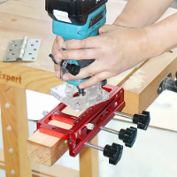 ENJOYWOOD Deur Scharnier Mal Deur Scharnier Sjabloon Kit voor Router Verstelbare Mortise Mal voor Meerdere Scharnier Mat