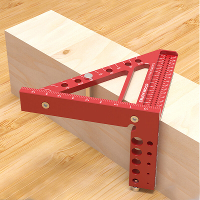 Geniet van houten 5 inch 3D multi  hoek meetliniaal Square liniaal 22.5 90 Graden gradenboog gradenboog gat positionerin