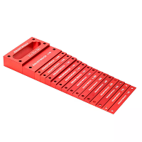 ENJOYWOOD Metrische Geometrische Blokken Set Aluminium Legering Precisie Metingen Rode Kleur Handige Opslag Set Opbouw B