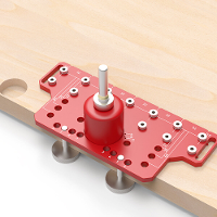 ENJOYWOOD Plankpen sjabloon Scharniersjabloon 2 in 1 Zelfklemmende Functie Volledig metalen Plankpen boorsjabloon met 7