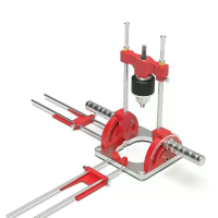 ENJOYWOOD precisie houtbewerking multi hoek boorkader met handgrepen en positioneringsblokken, boorpunt locator, verstel