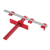 ENJOYWOOD Rood Aluminium Legering Metrieke/Inch Kabinet Hardware Mal 5mm Boorgeleider Kastgreep Sjabloon Mal