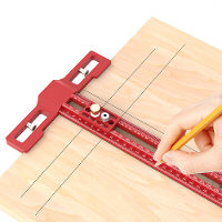 ENJOYWOOD TS 24 Scribing Liniaal Multi Function 400mm/600mm Snap In Slider 360° Markering Versterkte Basis Verstelbare L