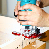 ENJOYWOOD Verstelbare 2 in 1 Onzichtbare Sluiter Sleufbeugel Mortising Jig Houttrimmer Router Gereedschap Ladehendel Per