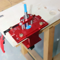 ENJOYWOOD Verstelbare Diepte Kasten Scharnier Jig 35mm Scharniergat Punch Locator Kastendeur Installatie Boor Gids Houtb