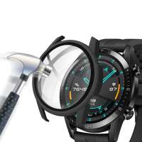 ENKAY PC Matte Horloge Case Horloge Cover 9 H Gehard Glas Horloge Screen Protector voor Huawei Horloge GT 2 42mm