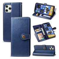 Enkay voor iPhone 12 Pro Max Case Retro Litchi patroon Flip met meerdere kaartsleuven Portemonnee standaard PU leer Voll