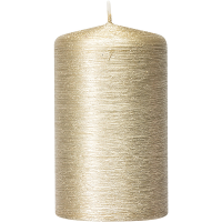 Cilinderkaars/stompkaars   creme goud   6 x 10 cm   25 branduren   sfeerkaarsen   kaarsen