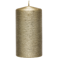Cilinderkaars/stompkaars   creme goud   7 x 13 cm   25 branduren   sfeerkaarsen   kaarsen