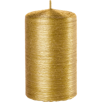 Cilinderkaars/stompkaars   goud   6 x 10 cm   25 branduren   sfeerkaarsen   kaarsen