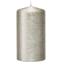 Cilinderkaars/stompkaars   zilver   7 x 13 cm   25 branduren   sfeerkaarsen   kaarsen