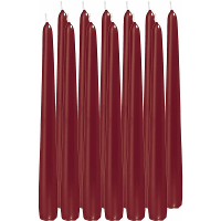 Enlightening Candles Dinerkaarsen   12x stuks   donkerrood   8 branduren   25 cm   kandelaar kaarsen