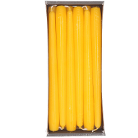 Enlightening Candles Dinerkaarsen   12x stuks   geel   8 branduren   25 cm   kandelaar kaarsen