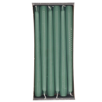 Enlightening Candles Dinerkaarsen   12x stuks   groen   8 branduren   25 cm   kandelaar kaarsen