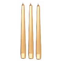 Enlightening Candles Dinerkaarsen   12x stuks   metallic goud   8 branduren   25 cm   kandelaar kaar