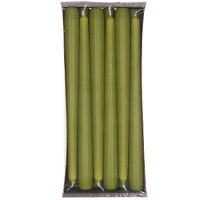 Enlightening Candles Dinerkaarsen   12x stuks   olijfgroen   8 branduren   25 cm   kandelaar kaarsen