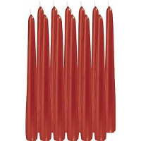 Enlightening Candles Dinerkaarsen   12x stuks   rood   8 branduren   25 cm   kandelaar kaarsen