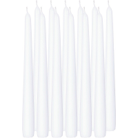 Enlightening Candles Dinerkaarsen   12x stuks   wit   8 branduren   25 cm   kandelaar kaarsen