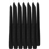 Enlightening Candles Dinerkaarsen   12x stuks   zwart   8 branduren   25 cm   kandelaar kaarsen