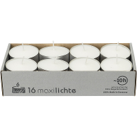 Enlightening Candles Waxinelichtjes   maxi   16x   wit   10 branduren   Geurloze kaarsen