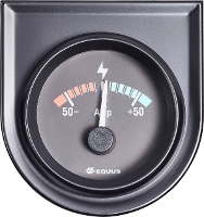 Equus 842052 Inbouwmeter (auto) Ampèremeter Meetbereik  50   +50 A Standart Geel, Rood, Groen 52 mm