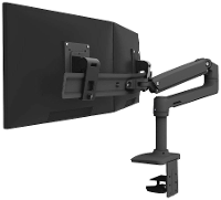 Ergotron LX Dual Arm Direct Desk Mount Monitor tafelbeugel 2 voudig 38,1 cm (15)   63,5 cm (25) Zwart In hoogte verstelbaar, Draaibaar, Kantelbaar, Zwenkbaar