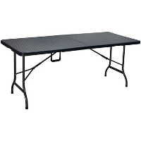 ERRO Klaptafel   180cm   zwart   wicker