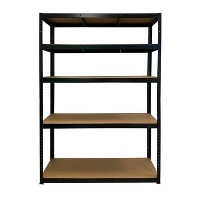 ERRO Stelling met 5 houten legborden   zwart   120cm