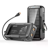 ERSZOO 100W 40000mAh Zonne energiebank Komt met Type C kabel Externe batterijvoeding met 2 ingangen en 4 uitgangen Snell