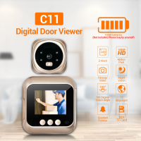 C11 HD 1080P 2,4 inch LCD scherm Cats Eye cameradeurbel met 4PCS LED nachtzichtfunctie