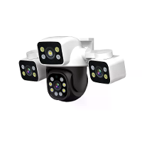 ESCAM PT223 3*4MP Drie lenscamera Drie schermen PTZ bewaking Geluid  en lichtalarm Tweewegspraak Cloudopslag Mensdetecti