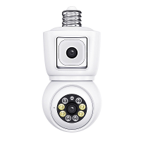 ESCAM QF202 E27 2MP+2MP WiFi PTZ Camera met dubbele lens Draadloze Bewakingscamera met Kleuren Nachtzicht Menselijke Det