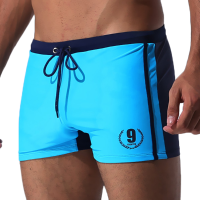 Escatch Swim Trunks Sexy Breathable Patchwork Drawstring Hot Springs Boxer Swimsuit For Men